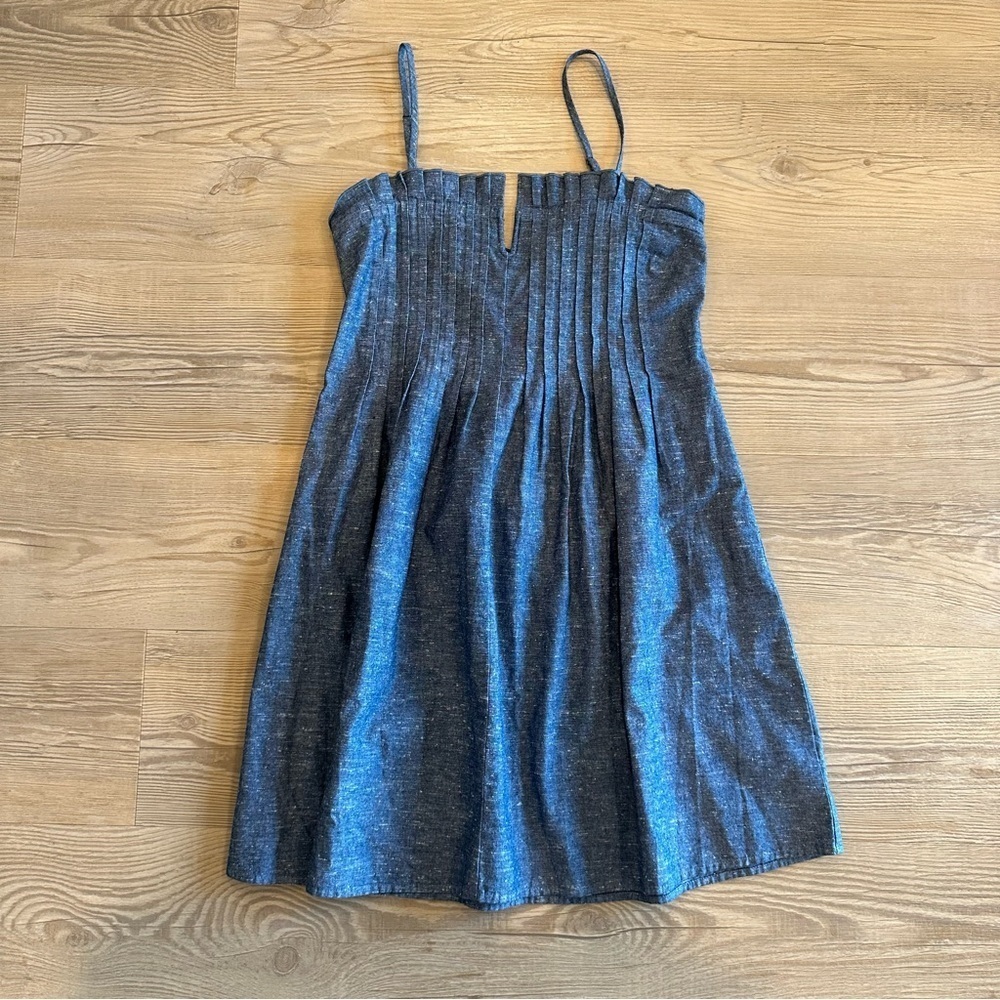 Madewell Denim Pintuck Cami Dress size 0 pintucked bodice blue - Picture 7 of 13